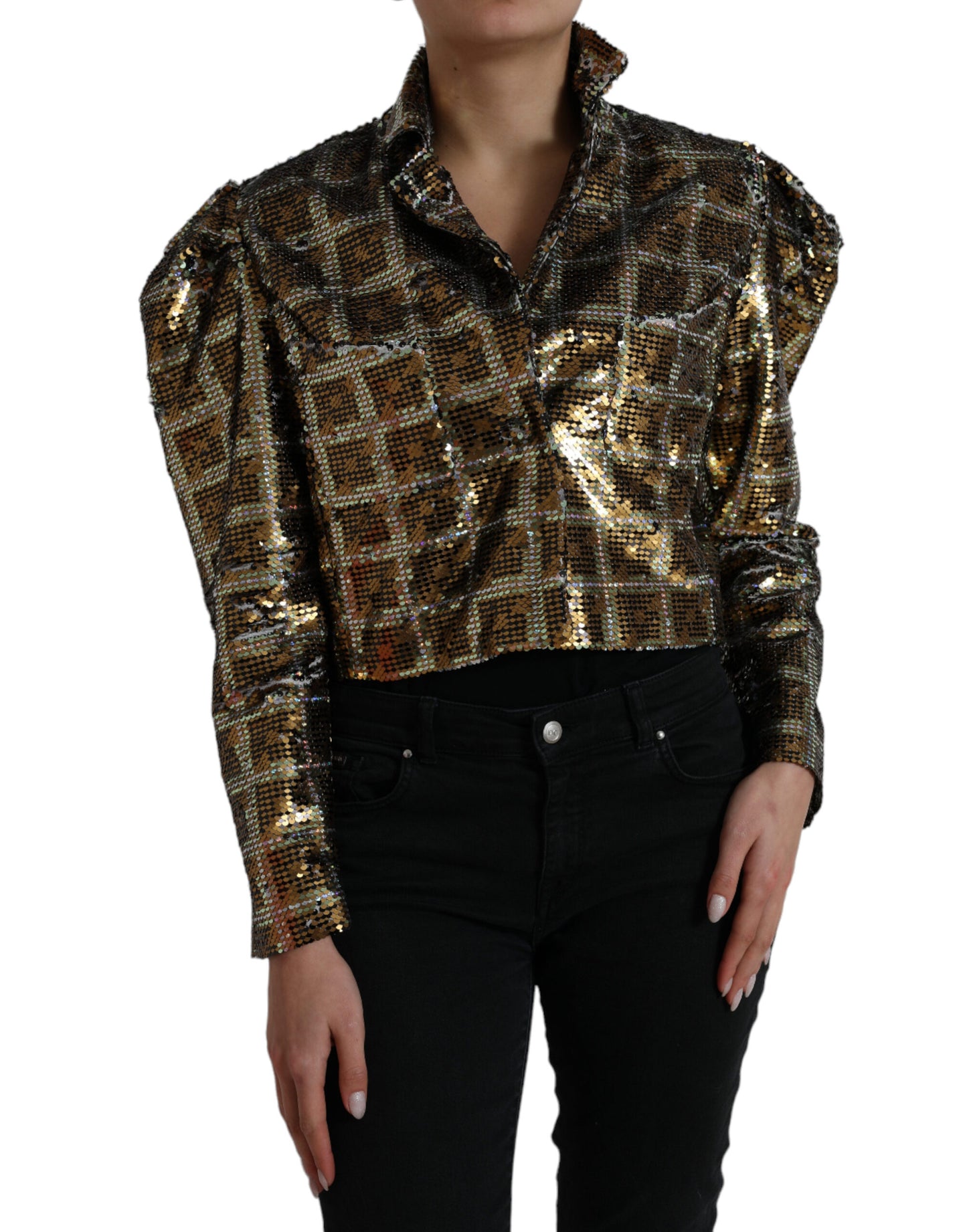  - Multicolor Sequined Cropped Jacket