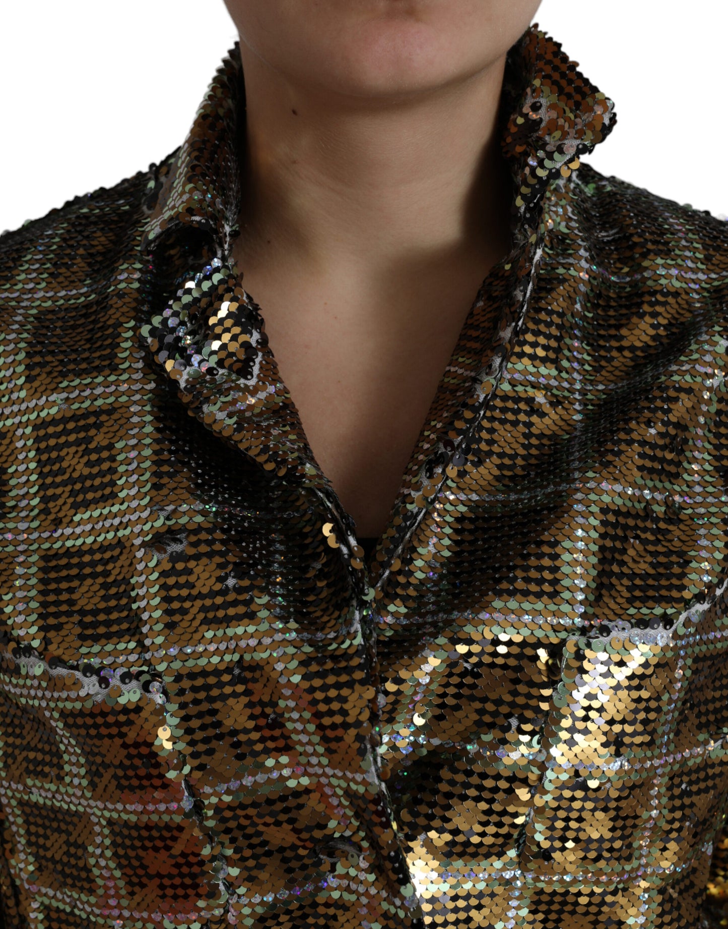  - Multicolor Sequined Cropped Jacket
