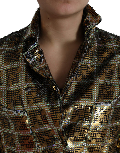 - Multicolor Sequined Cropped Jacket