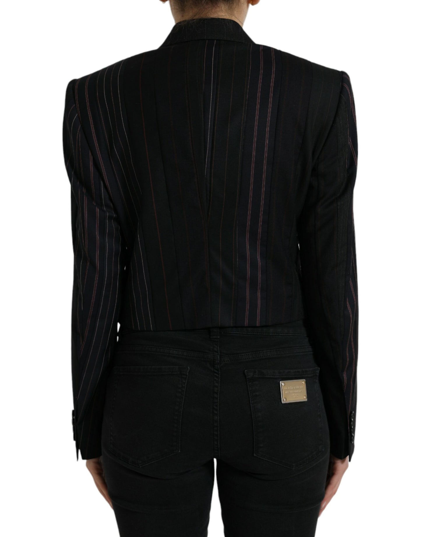  - Elegant Striped Double Breasted Wool Blazer