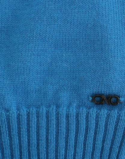  - Cozy Scoop Neck Blue Knit Sweater