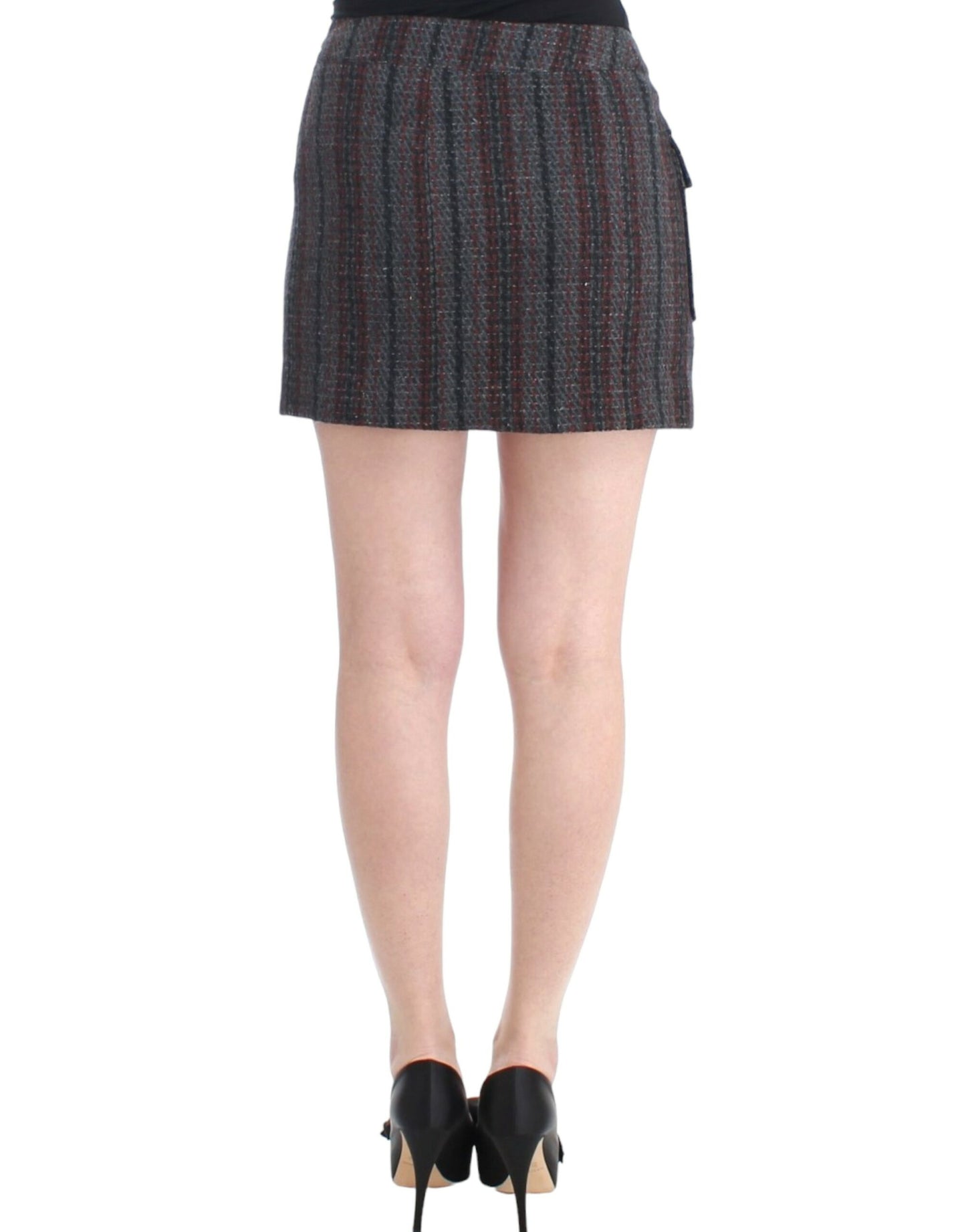  - Chic Wool Blend Mini Skirt in Gray