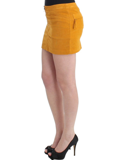  - Chic Yellow Corduroy Mini Skirt