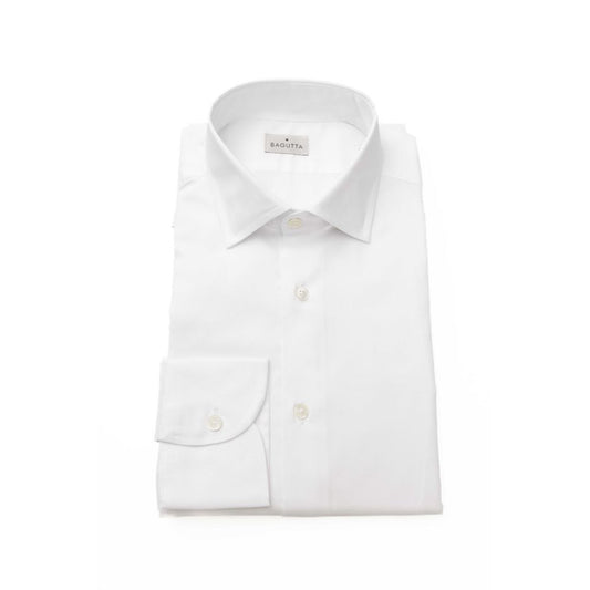  - White Cotton Men Shirt