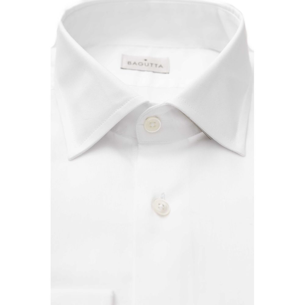  - White Cotton Men Shirt