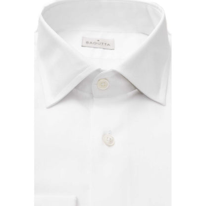  - White Cotton Men Shirt