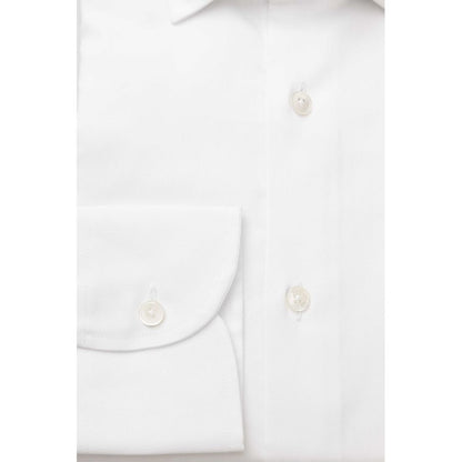  - White Cotton Men Shirt