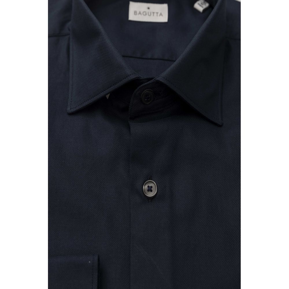  - Blue Cotton Men Shirt