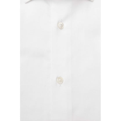  - White Cotton Men Shirt