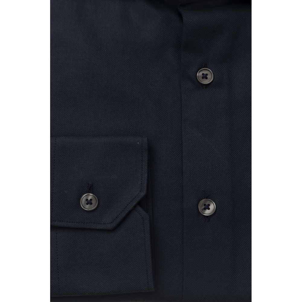  - Blue Cotton Men Shirt