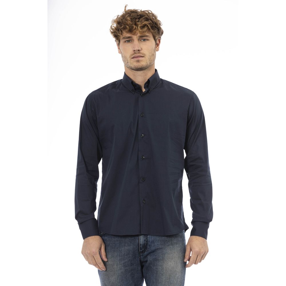  - Blue Cotton Men Shirt