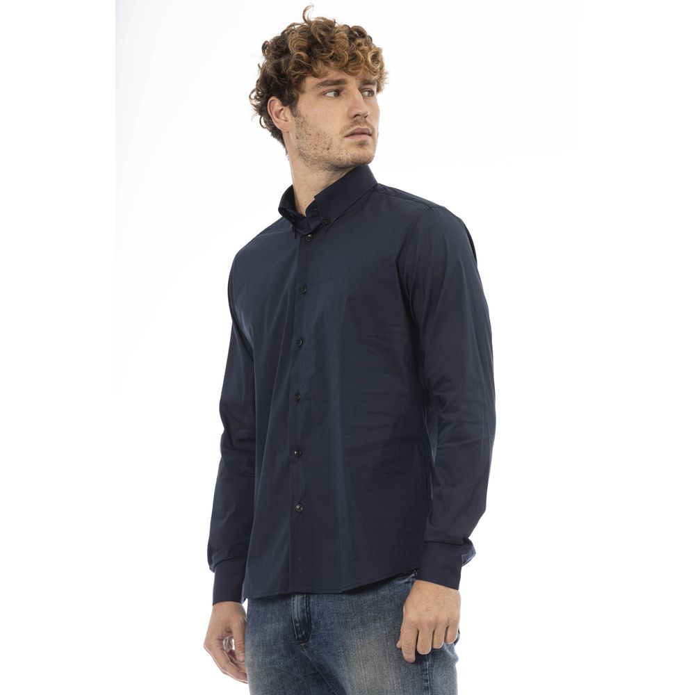  - Blue Cotton Men Shirt