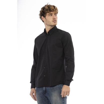  - Black Cotton Men Shirt