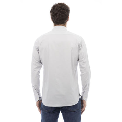  - Gray Cotton Men Shirt