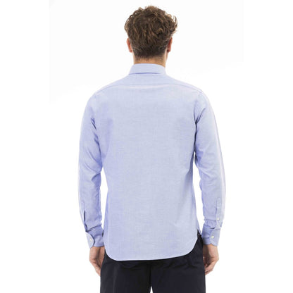  - Blue Cotton Men Shirt