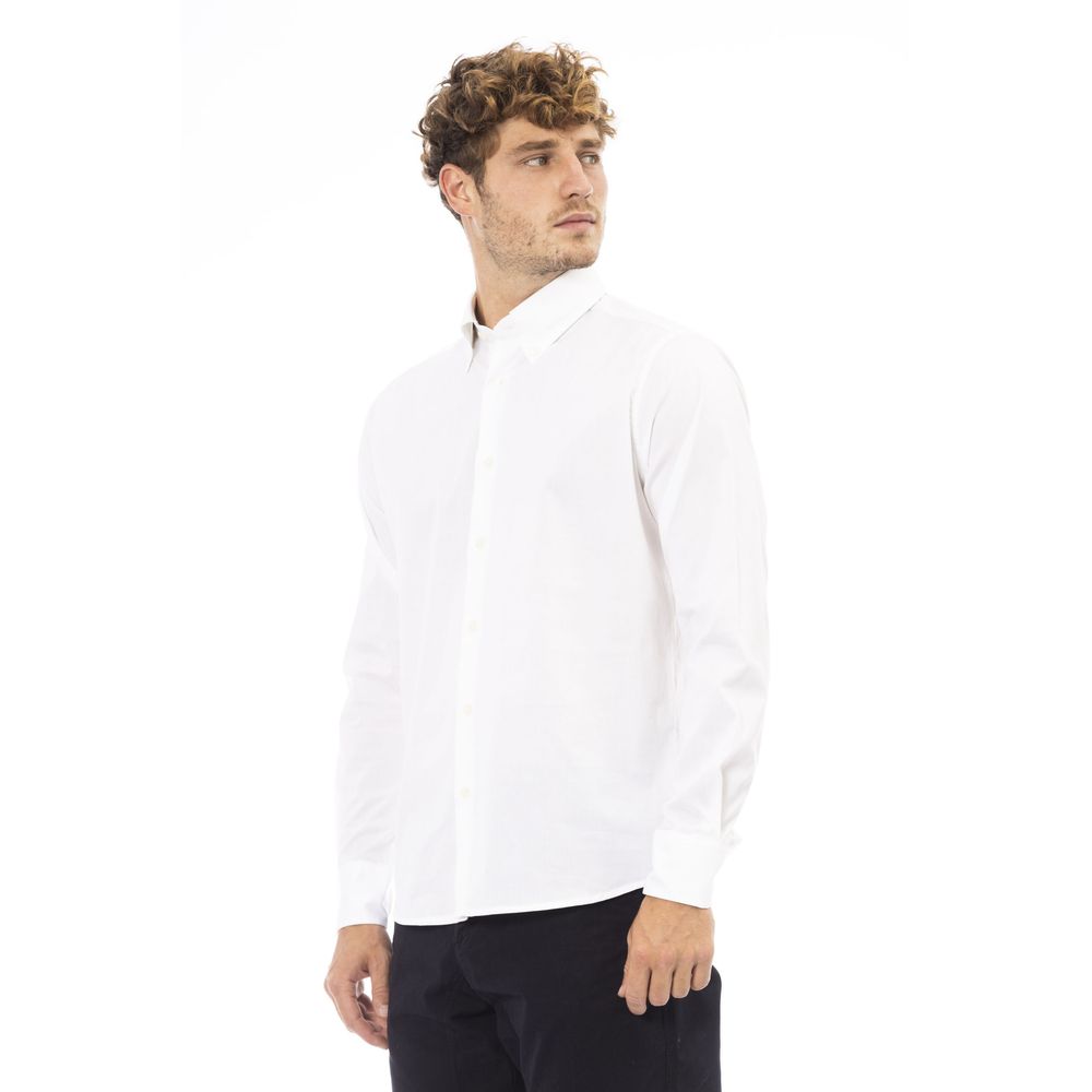  - White Cotton Men Shirt