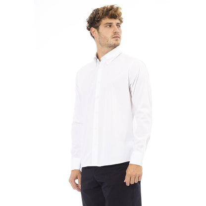  - White Cotton Men Shirt