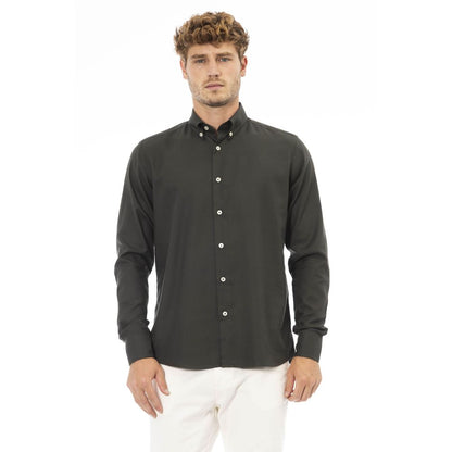  - Green Cotton Men Shirt