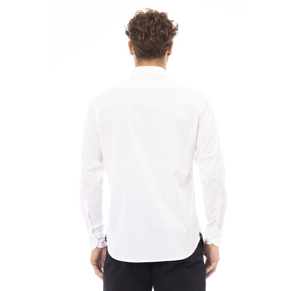  - White Cotton Men Shirt