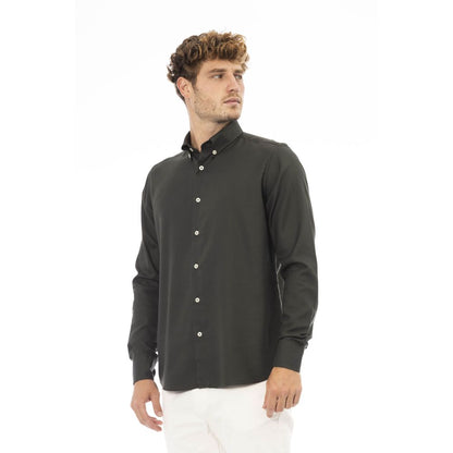  - Green Cotton Men Shirt