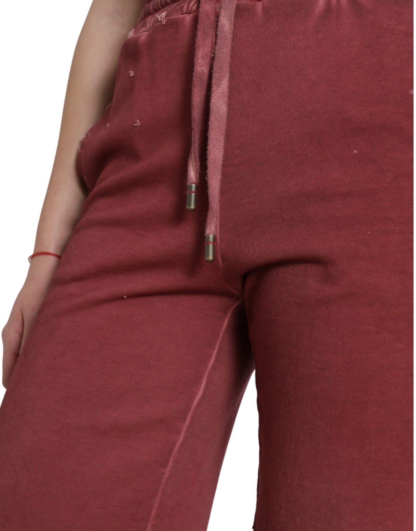  - Chic Maroon High-Waist Designer Sweatshorts