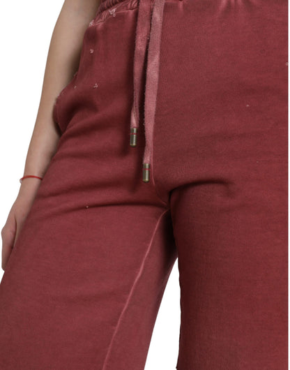  - Chic Maroon High-Waist Designer Sweatshorts