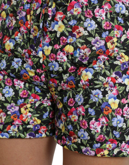  - Vibrant High Waist Floral Shorts