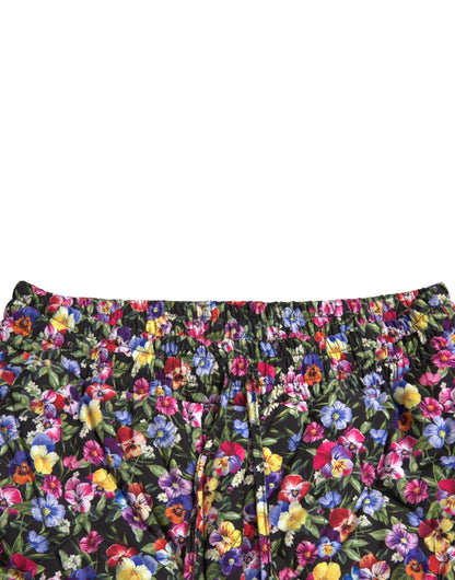  - Vibrant High Waist Floral Shorts