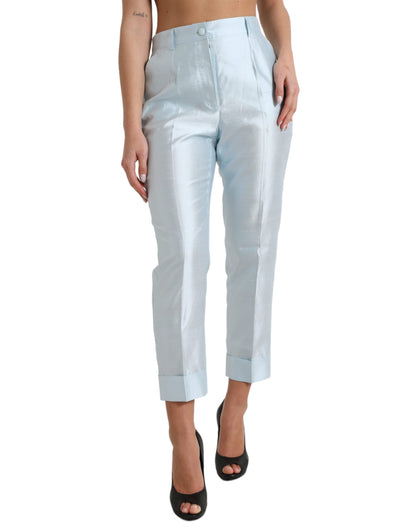  - Chic Sky Blue High Waist Cropped Pants