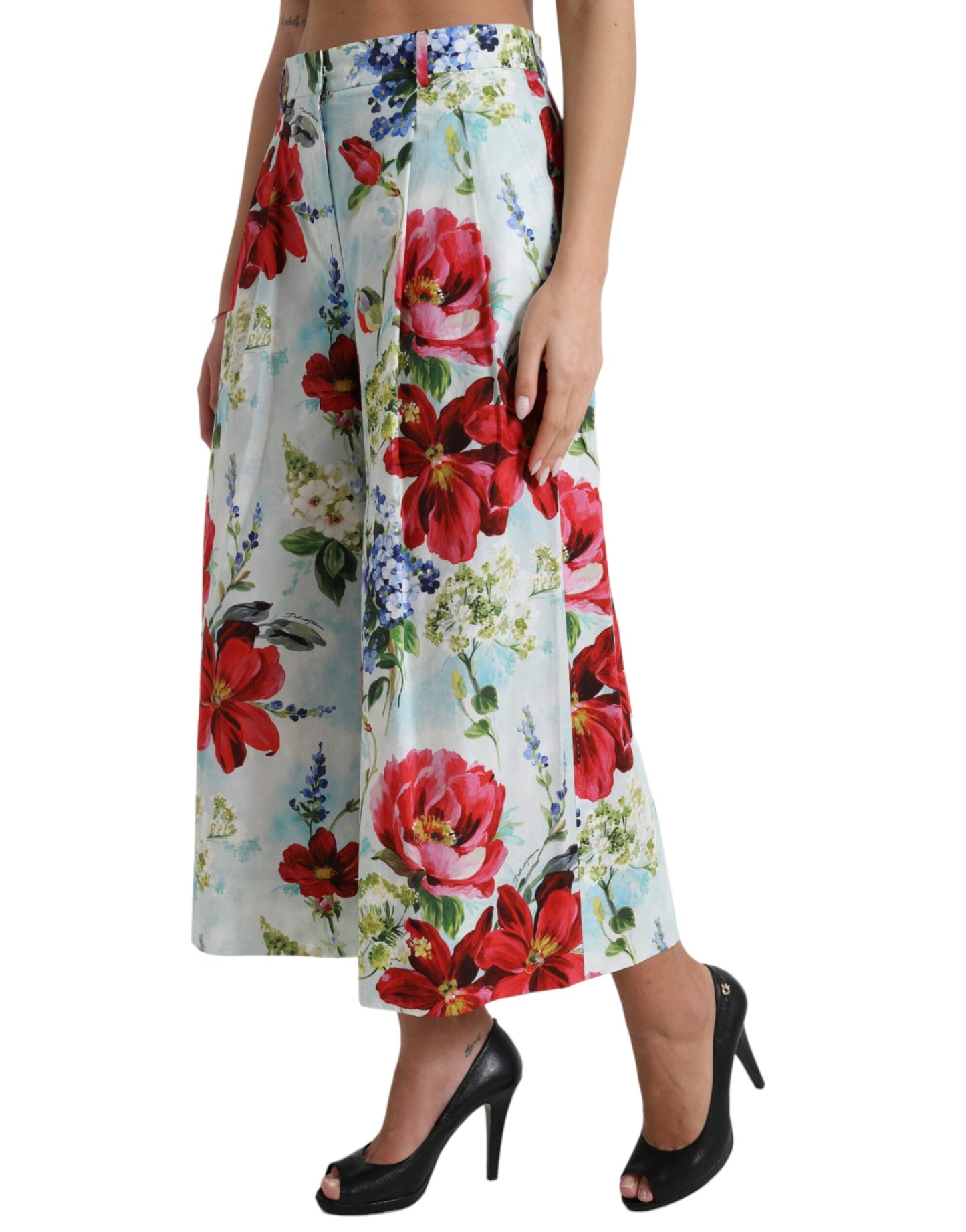  - Floral High Waist Wide Leg Pants