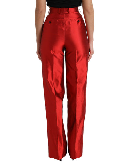  - Elegant High Waist Wide Leg Silk Pants