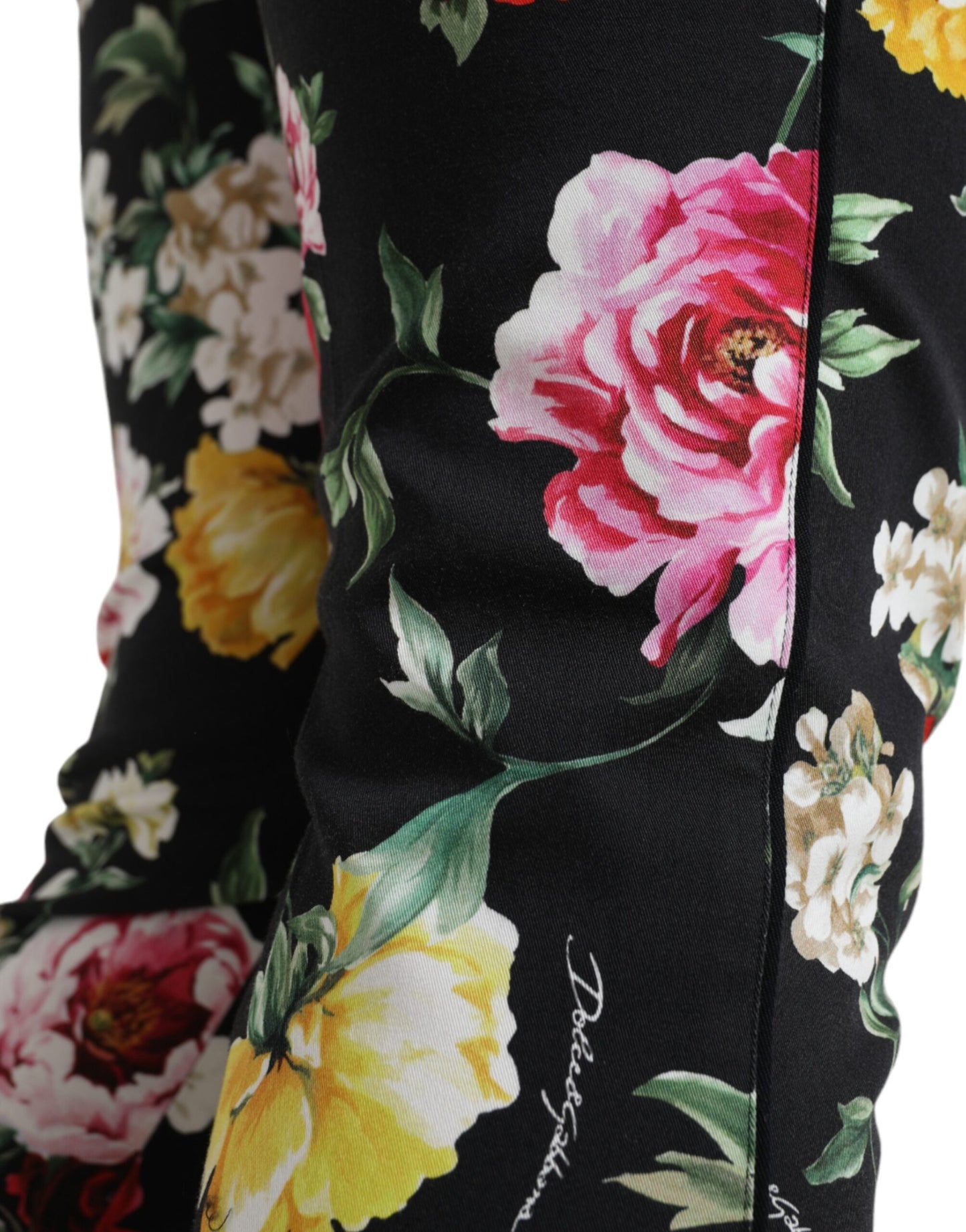  - Elegant Floral Mid Waist Cropped Pants