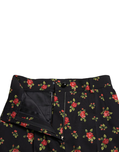  - Elegant High-Waist Floral Tapered Pants