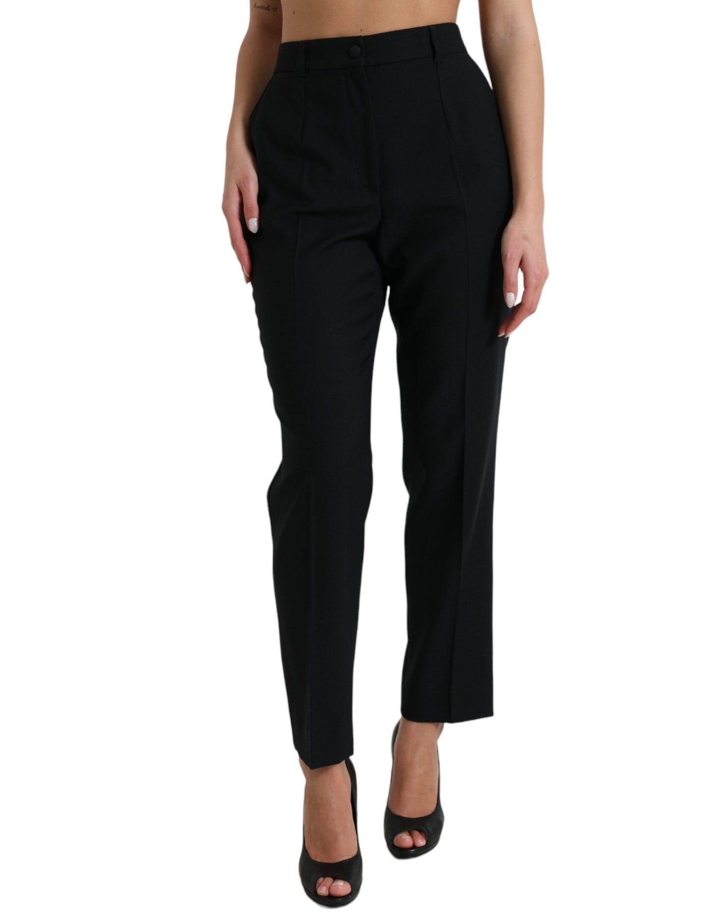  - Elegant High Waist Wool Pants