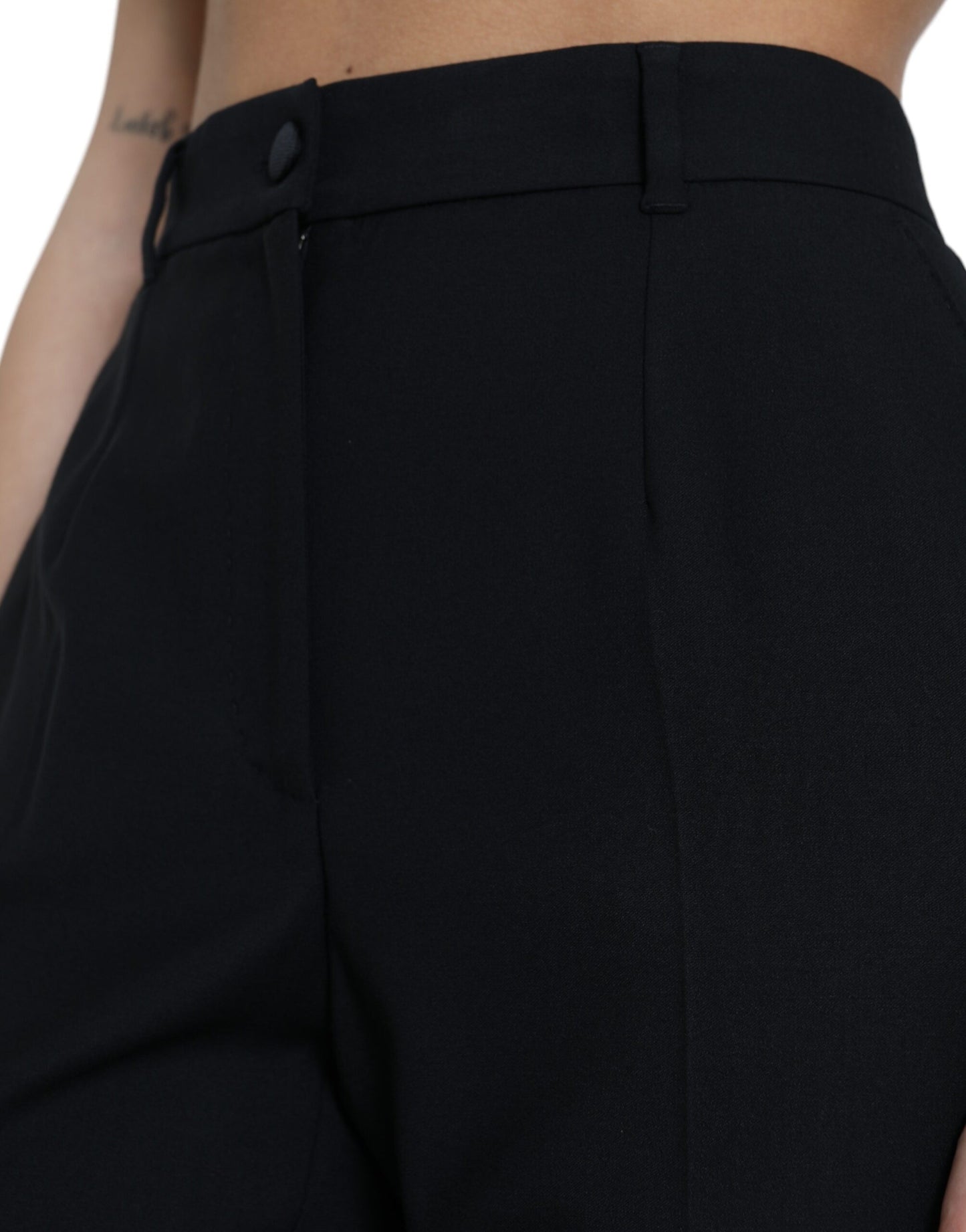  - Elegant High Waist Wool Pants