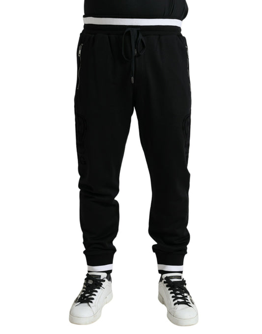  - Elegant Black and White Cotton Joggers