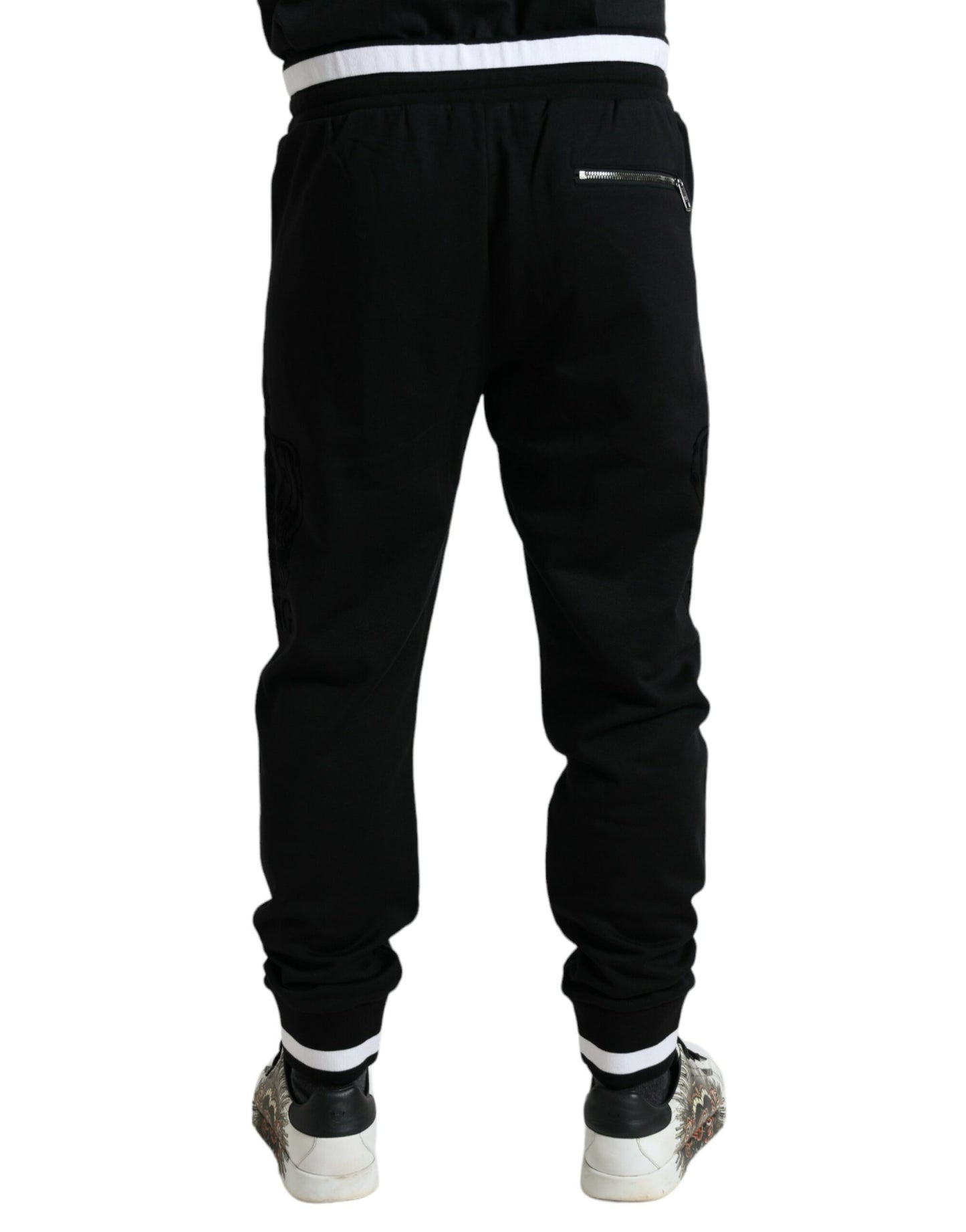  - Elegant Black and White Cotton Joggers