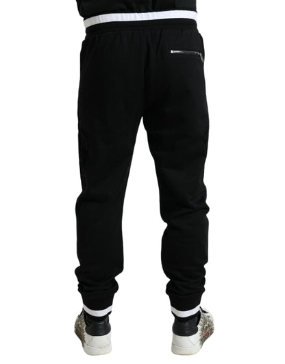  - Elegant Black and White Cotton Joggers