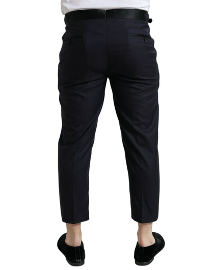  - Elegant Wool-Silk Blend Cropped Dress Pants