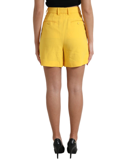  - Elegant High Waist Bermuda Shorts in Sunny Yellow