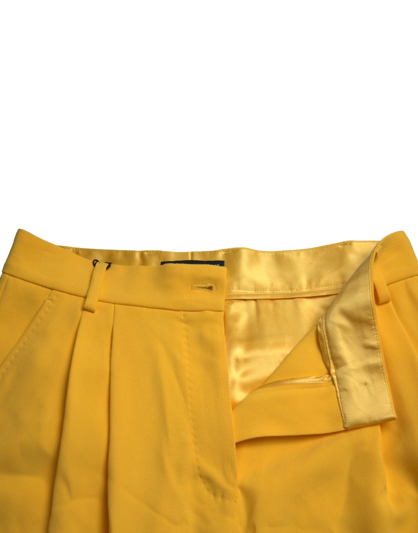  - Elegant High Waist Bermuda Shorts in Sunny Yellow