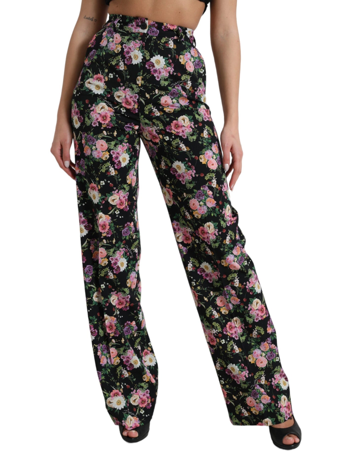  - Floral High Waist Wide Leg Pants