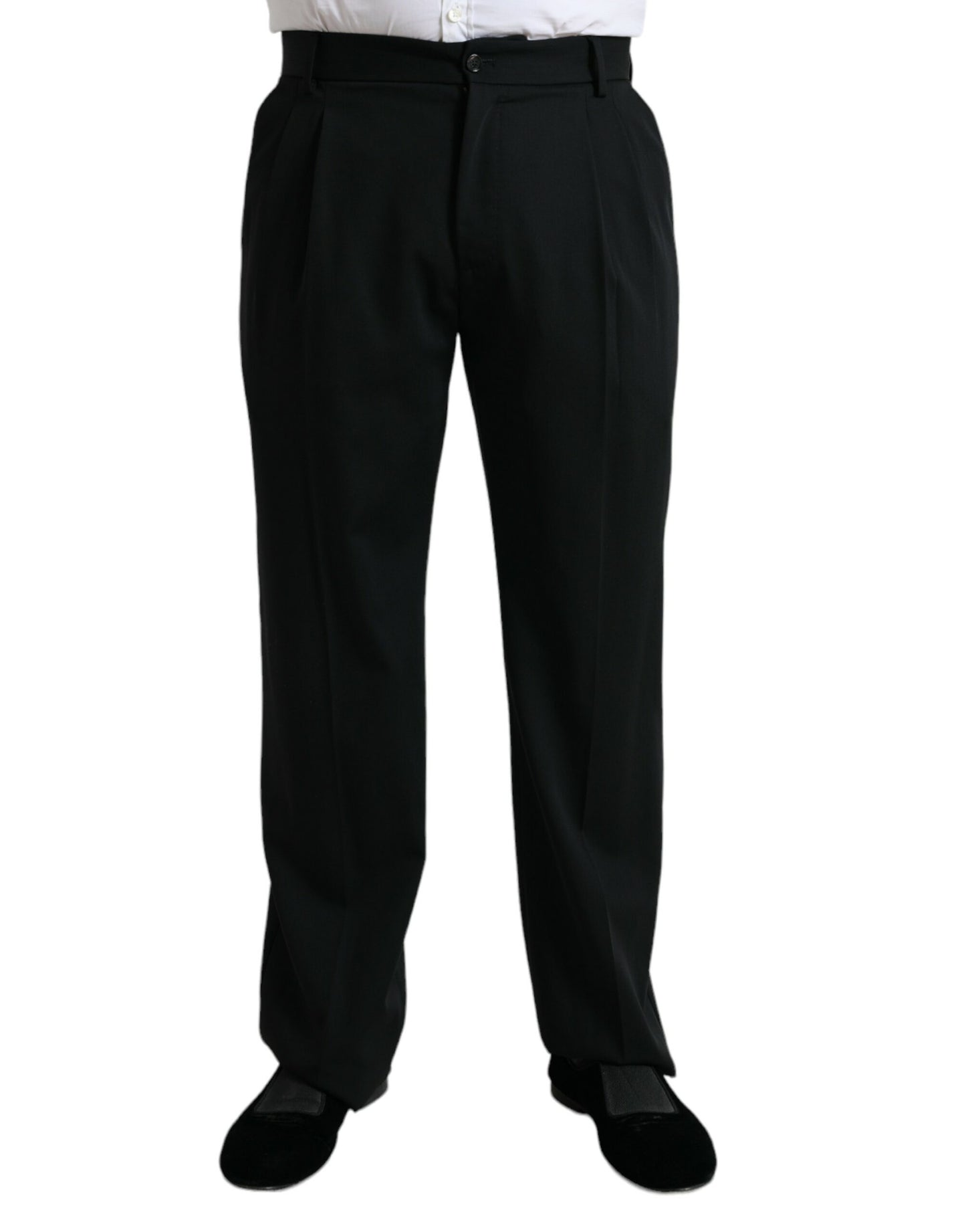  - Elegant Black Wool Dress Pants