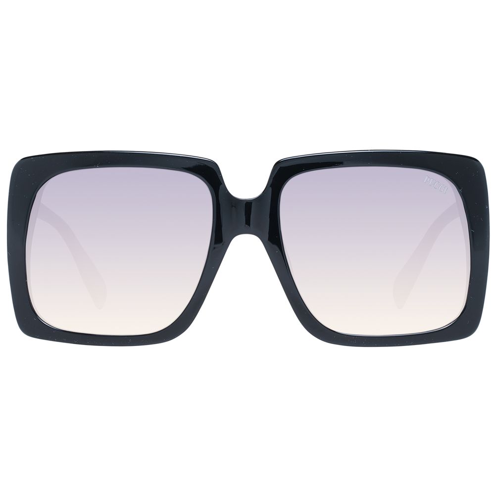 Emilio Pucci Women’s Sunglasses – Black Square Frame with Grey Gradient Lenses, 58mm