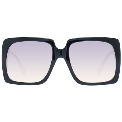 Emilio Pucci Women’s Sunglasses – Black Square Frame with Grey Gradient Lenses, 58mm