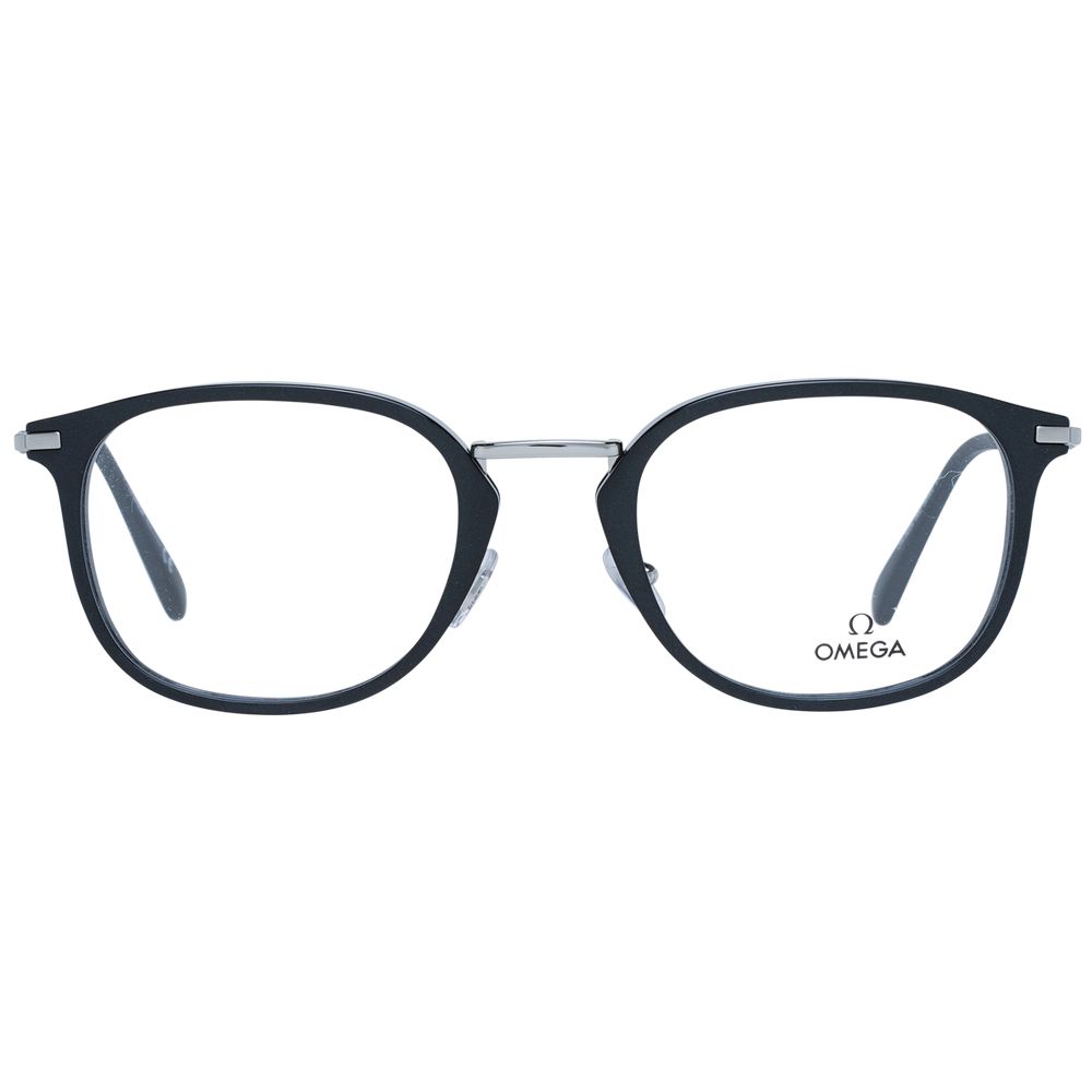 Omega Black Men's Optical Frames – Round Full-Rim Design