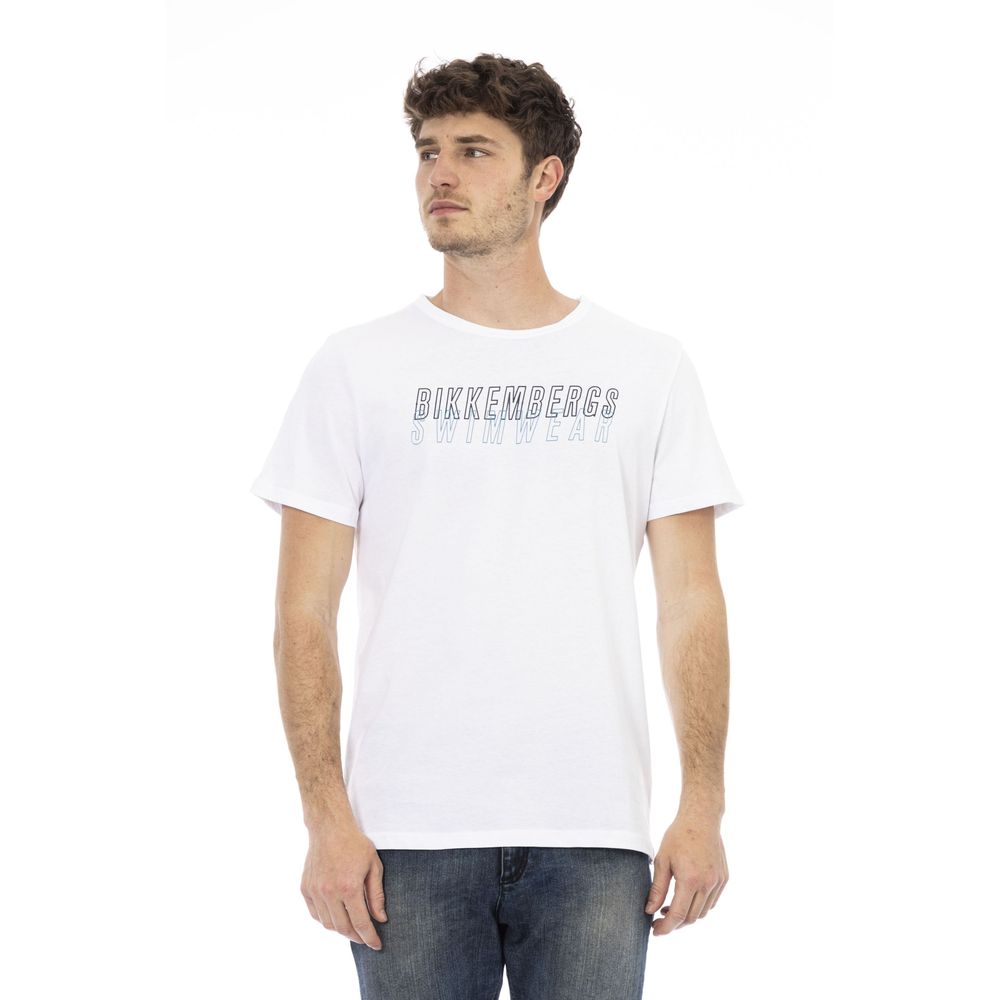  - White Cotton Men T-Shirt