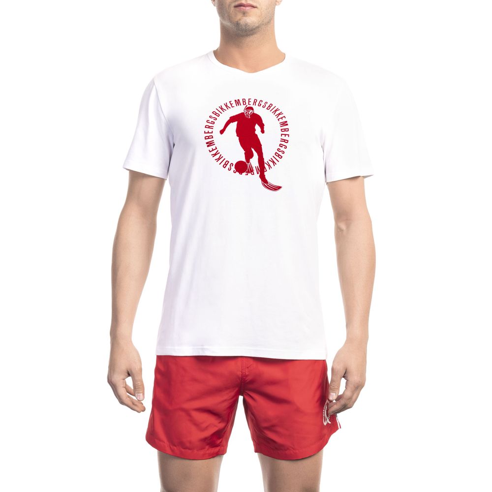  - White Cotton Men T-Shirt