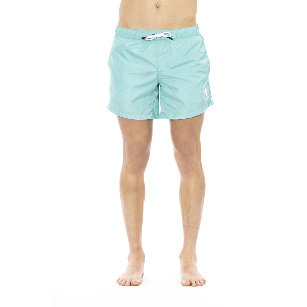  - Light Blue Polyester Men Swim Shorts