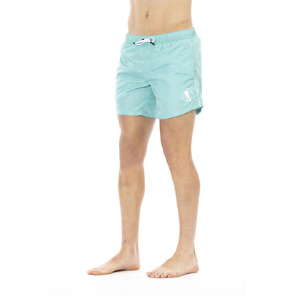  - Light Blue Polyester Men Swim Shorts